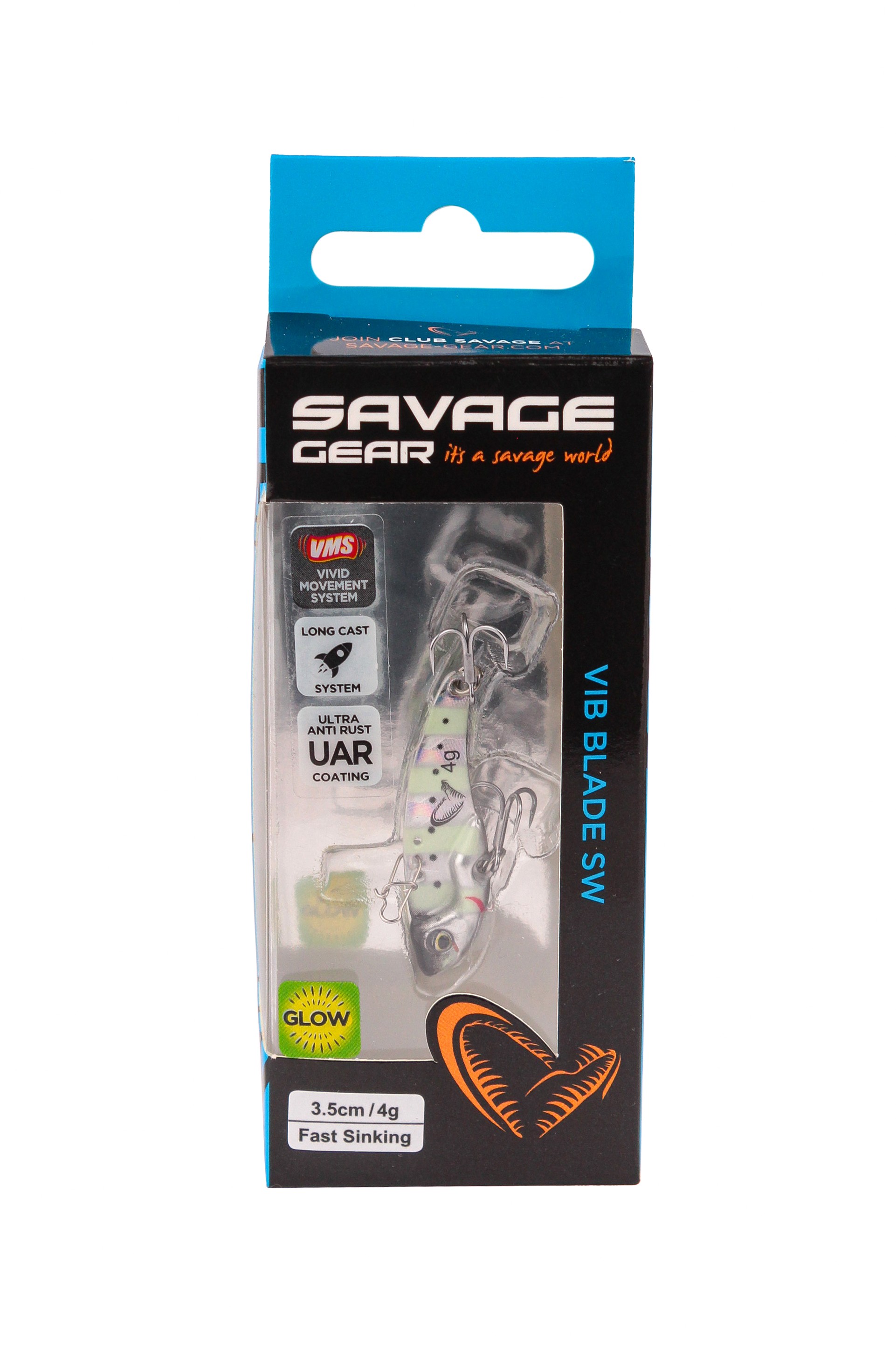 Блесна Savage Gear Vib blade SW 3,5см 4гр fast sinking zebra glow - фото 1