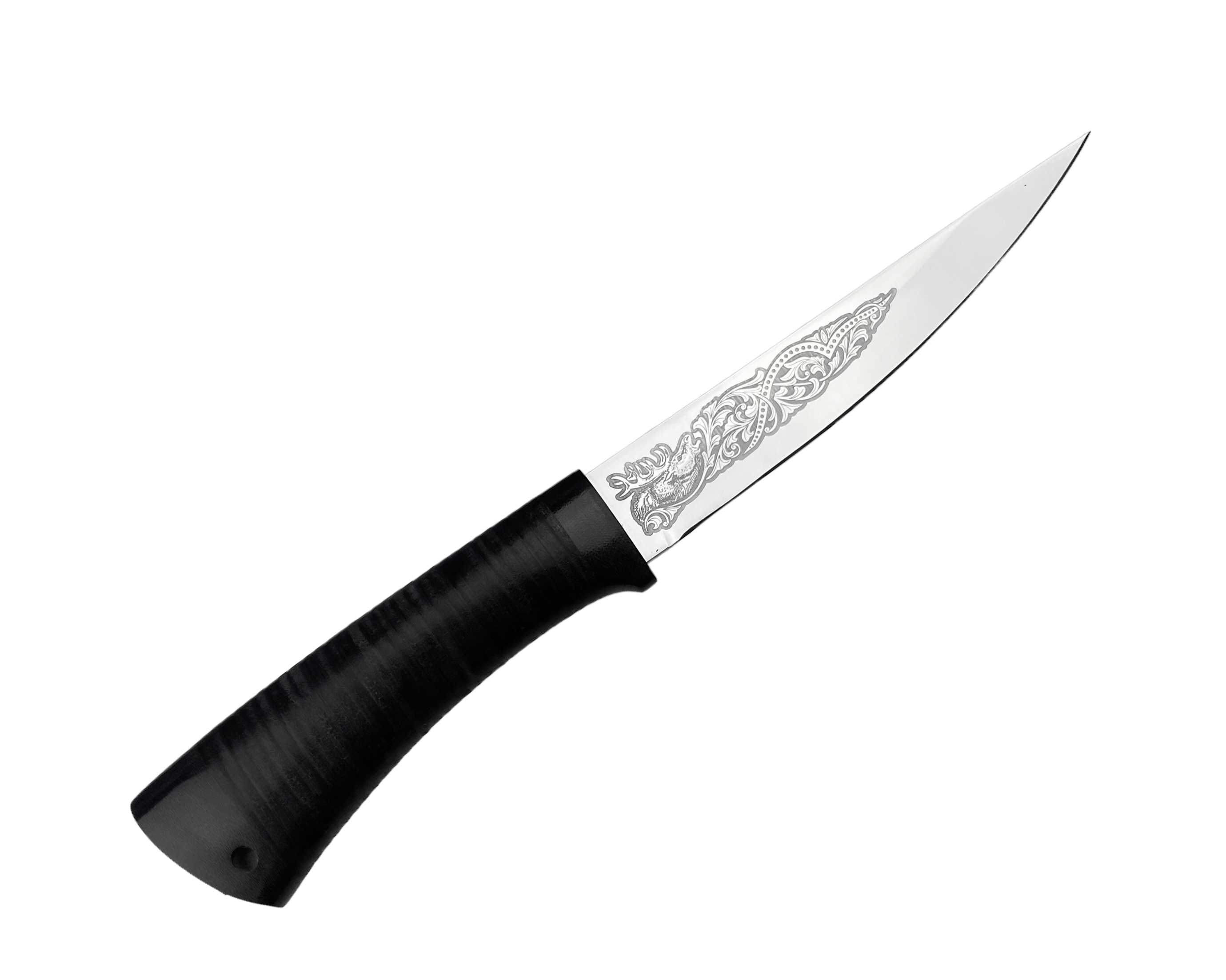 Нож Росоружие Амиго ЭИ-107 кожа рисунок - фото 1