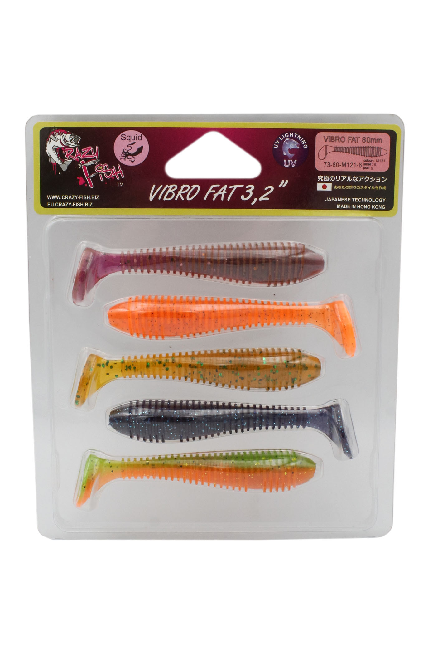 Приманка Crazy Fish Vibro fat 3.2'' 73-80-M121-6 - фото 1