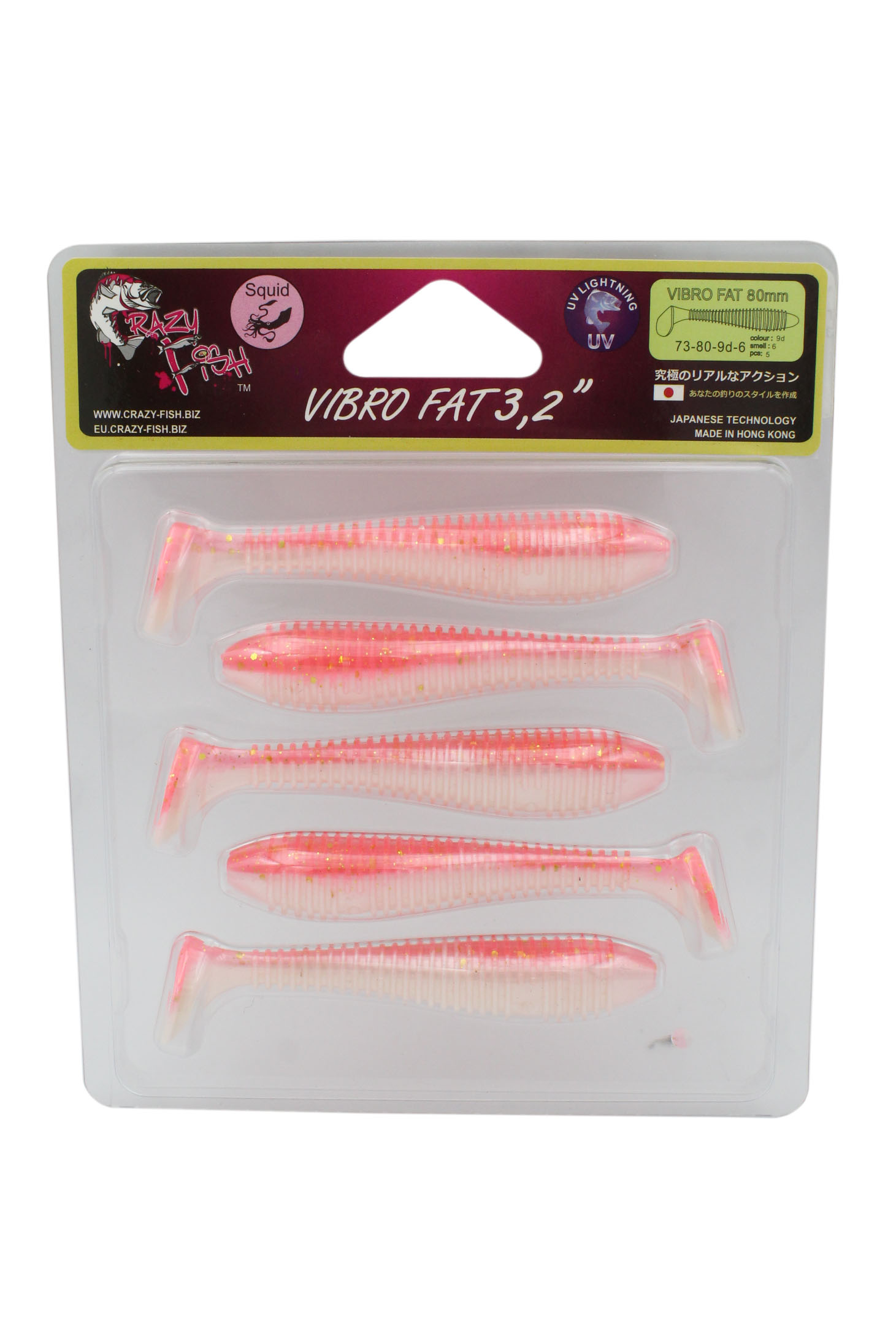 Приманка Crazy Fish Vibro fat 3.2'' 73-80-9d-6 - фото 1