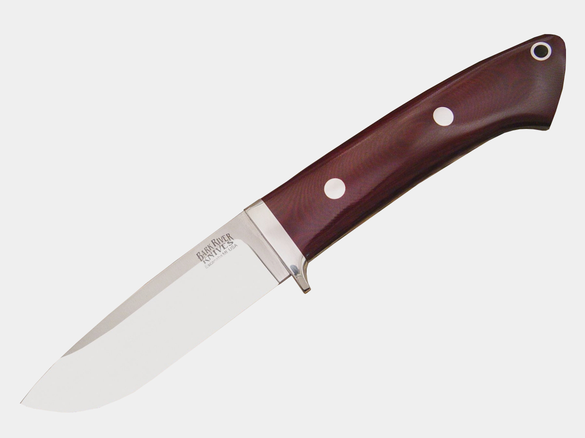 Нож Bark River Drop Point Hunter Maroon Linen фикс. клинок с - фото 1