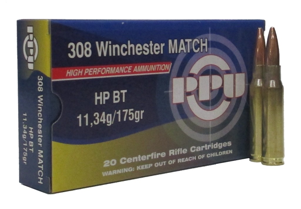 Патрон 308Win PPU Match HP BT 11,34г - фото 1
