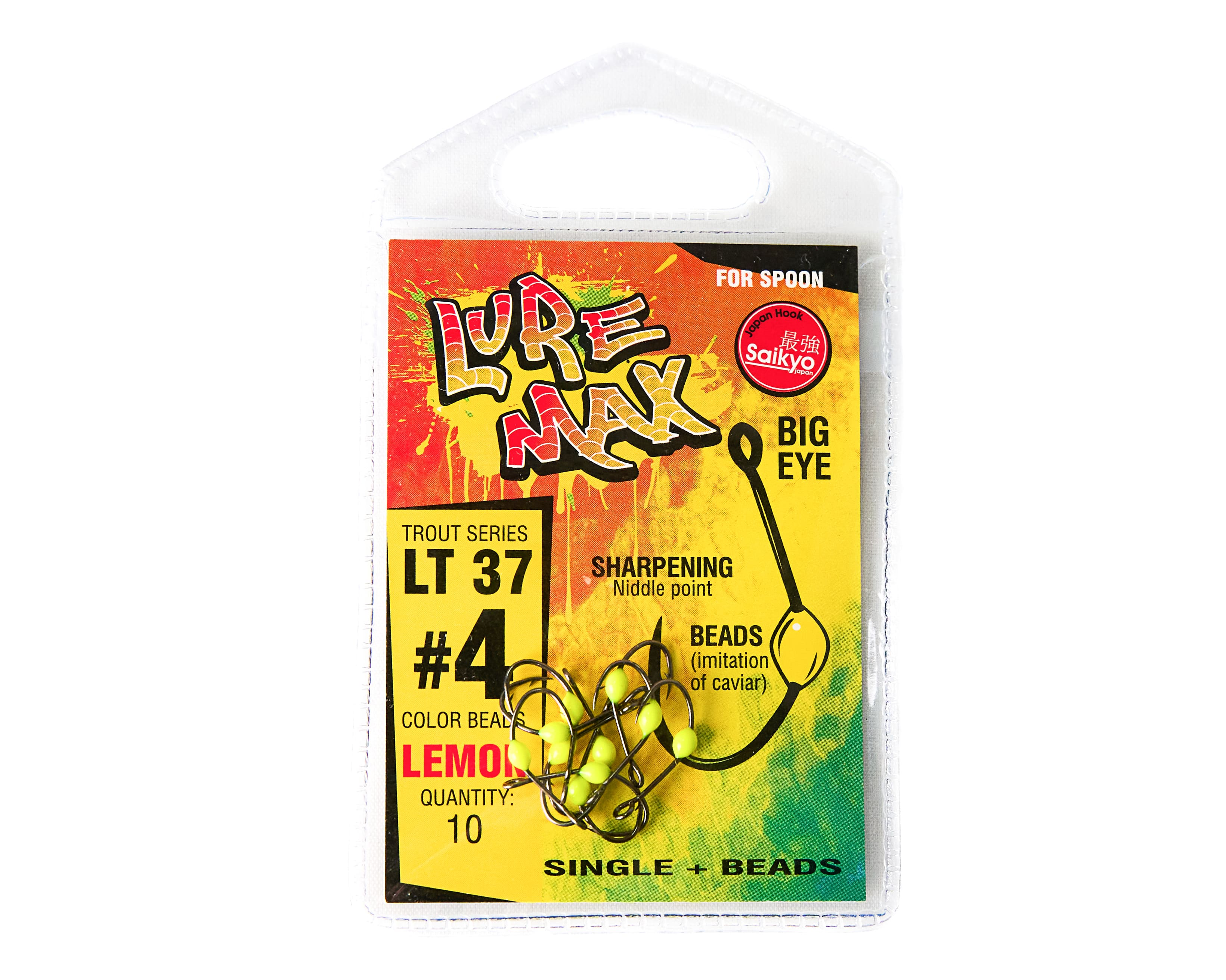 Крючки LureMax Trout LT37 №4 Lemon 10шт - фото 1