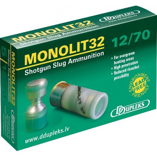 Патрон 12х70 DDupleks пуля Monolit 32г - фото 1