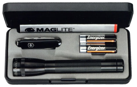 Фонарь Maglite Mini mag с ножом черный подарочная упаковка - фото 1