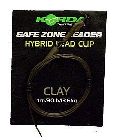 Поводок Korda Safezone leader hydrid clip 30lbs clay