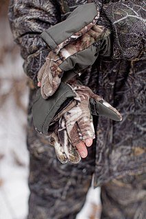 Перчатки Хольстер охотника-рыбака утепленные темный лес флис - фото 5