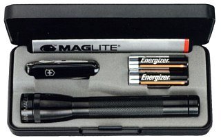 Фонарь Maglite Mini mag с ножом черный подарочная упаковка
