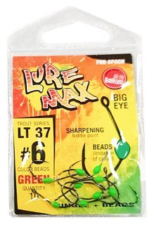 Крючки LureMax Trout LT37 №6 Green 10шт