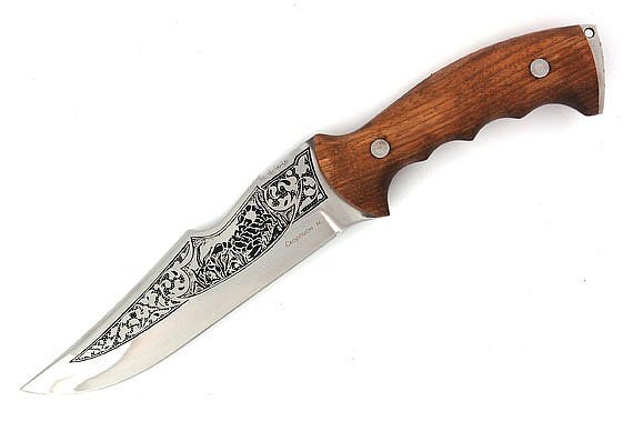 Нож Кизляр Скорпион малый охотничий рукоять кавказ орех - фото 1
