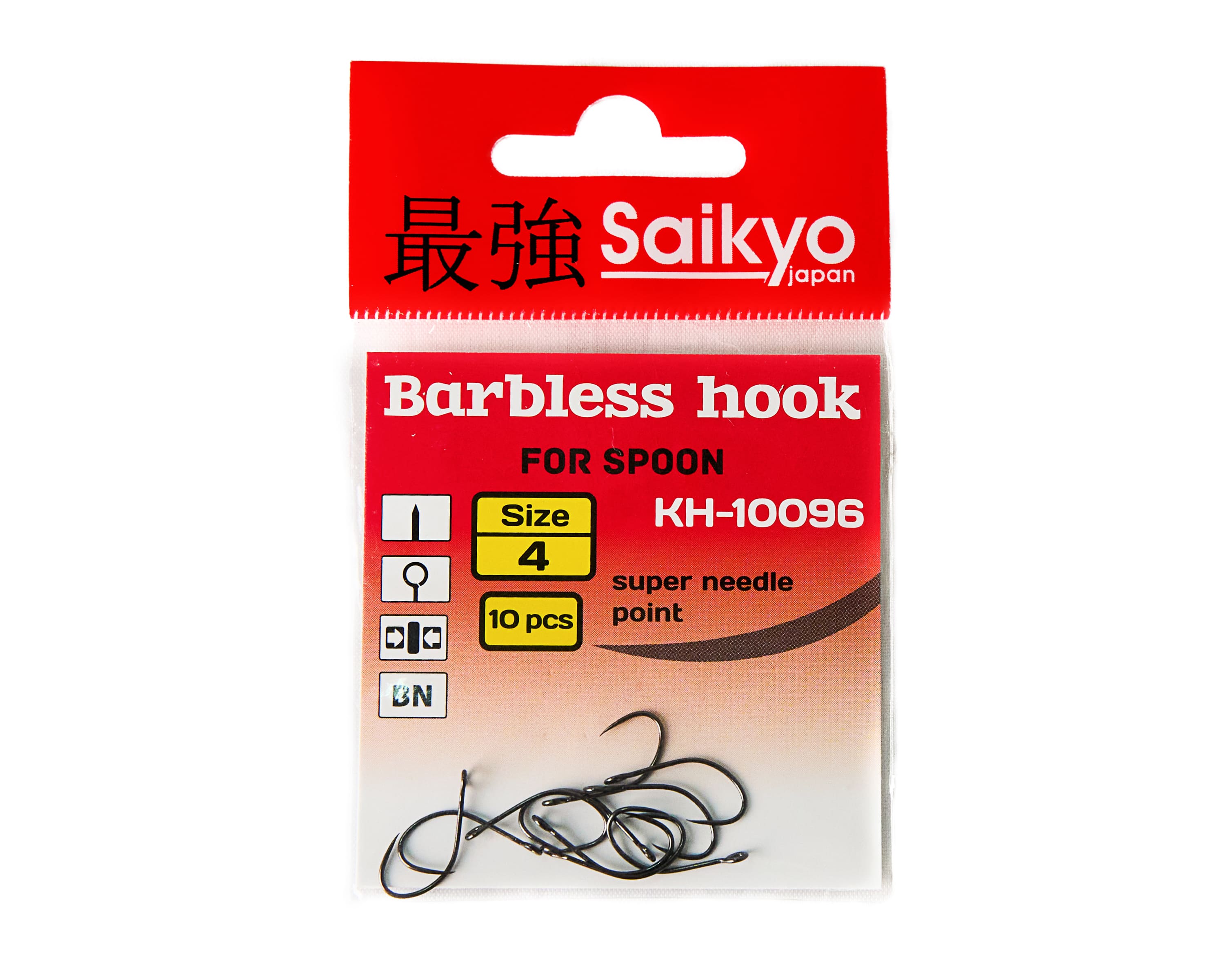 Крючки Saikyo KH-10096 Barbless BN №4 10шт - фото 1