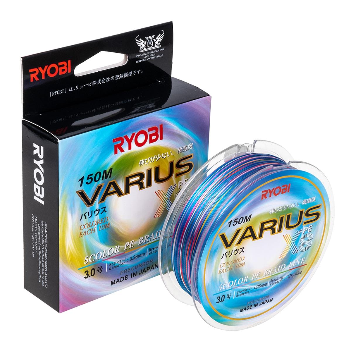 МП Шнур VARIUS PE8X-150MI 3.0# Multi Colour 0,285мм Ryobi - фото 1