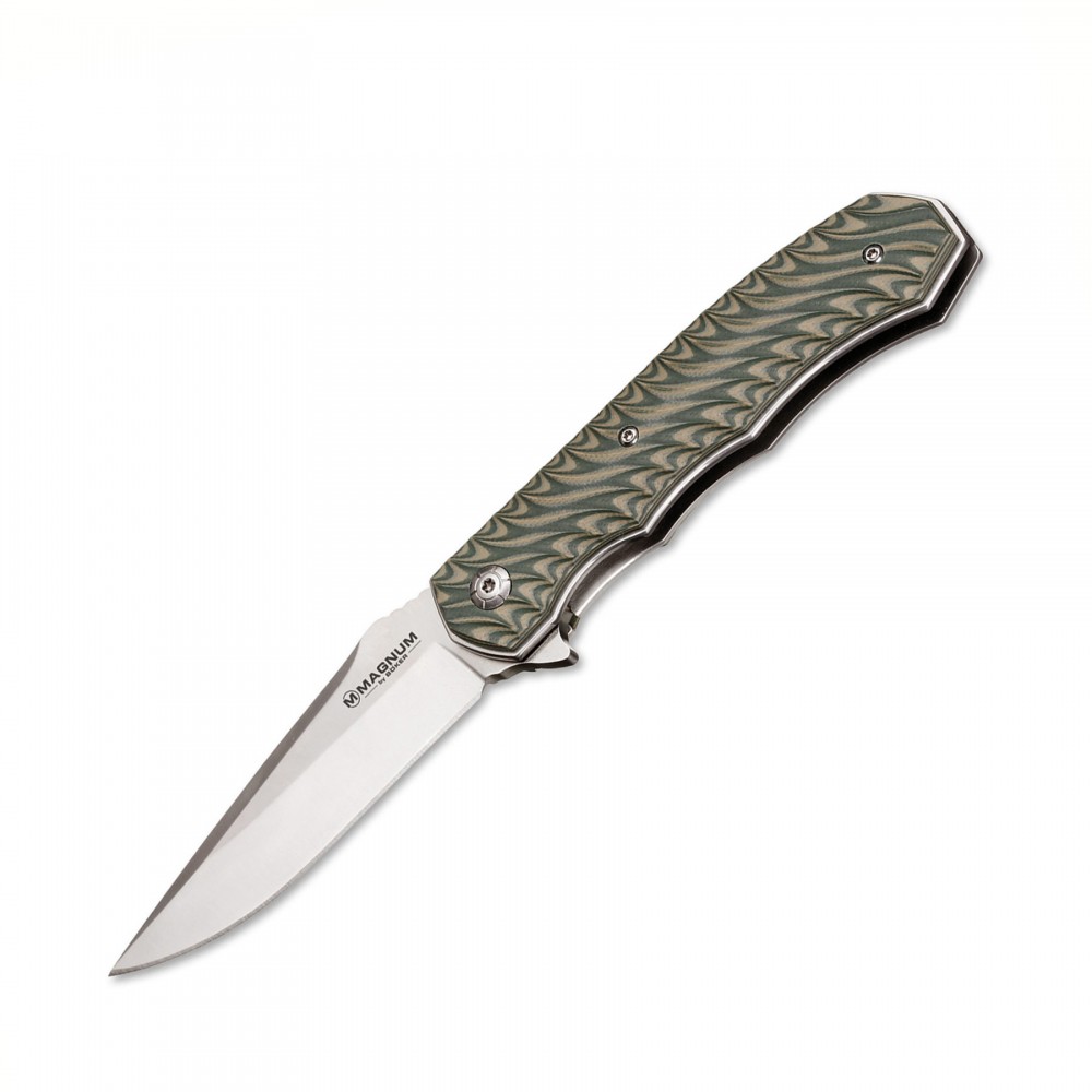 Нож Boker Magnum Satin Green складной 440A рукоять G10 - фото 1
