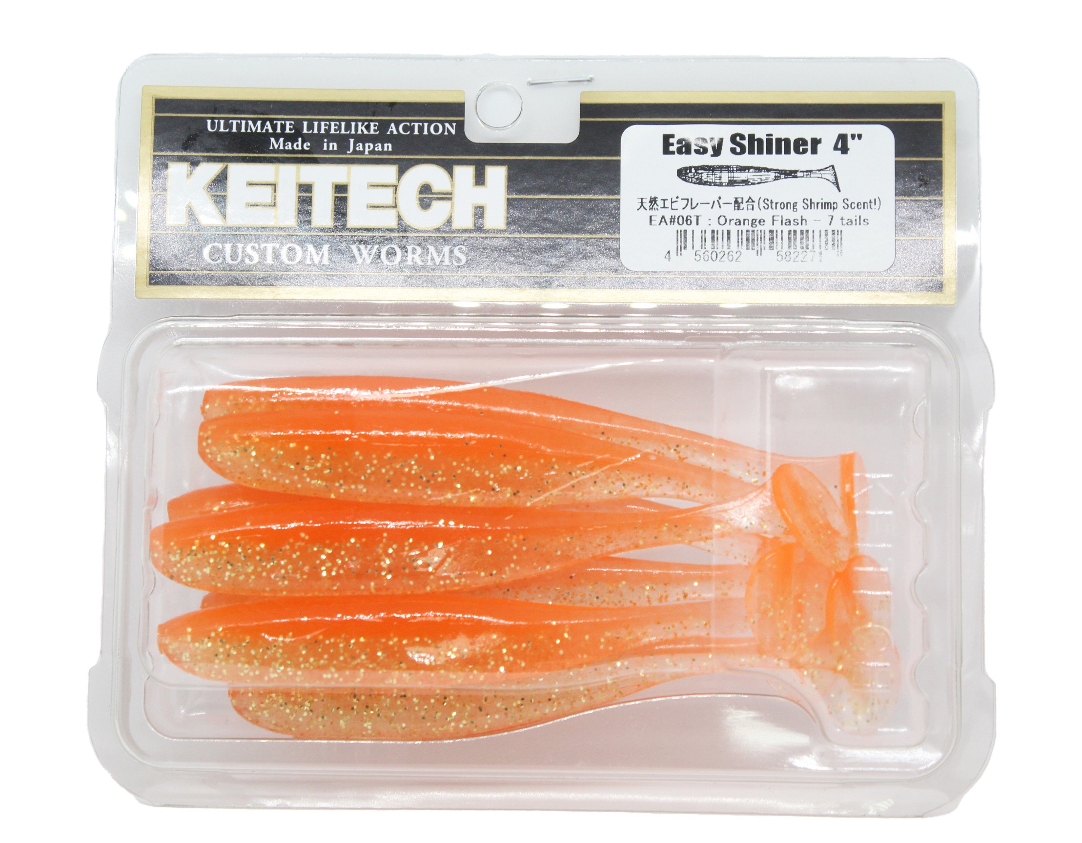 Приманка Keitech виброхвост Easy shiner 4" EA06 orange flash - фото 1