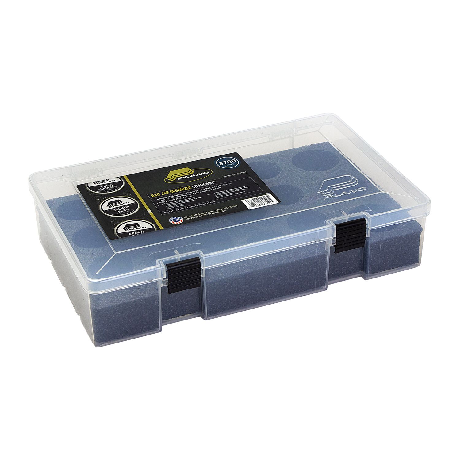 Коробка Plano 2373130 Bait Jar Holder Stow Blklatch 35,6x 22,9x8,3 - фото 1