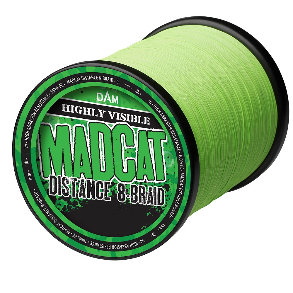 Шнур DAM Madcat 8-Braid 675м 0,60мм 61,2кг 135lb Hi Vis Green - фото 1