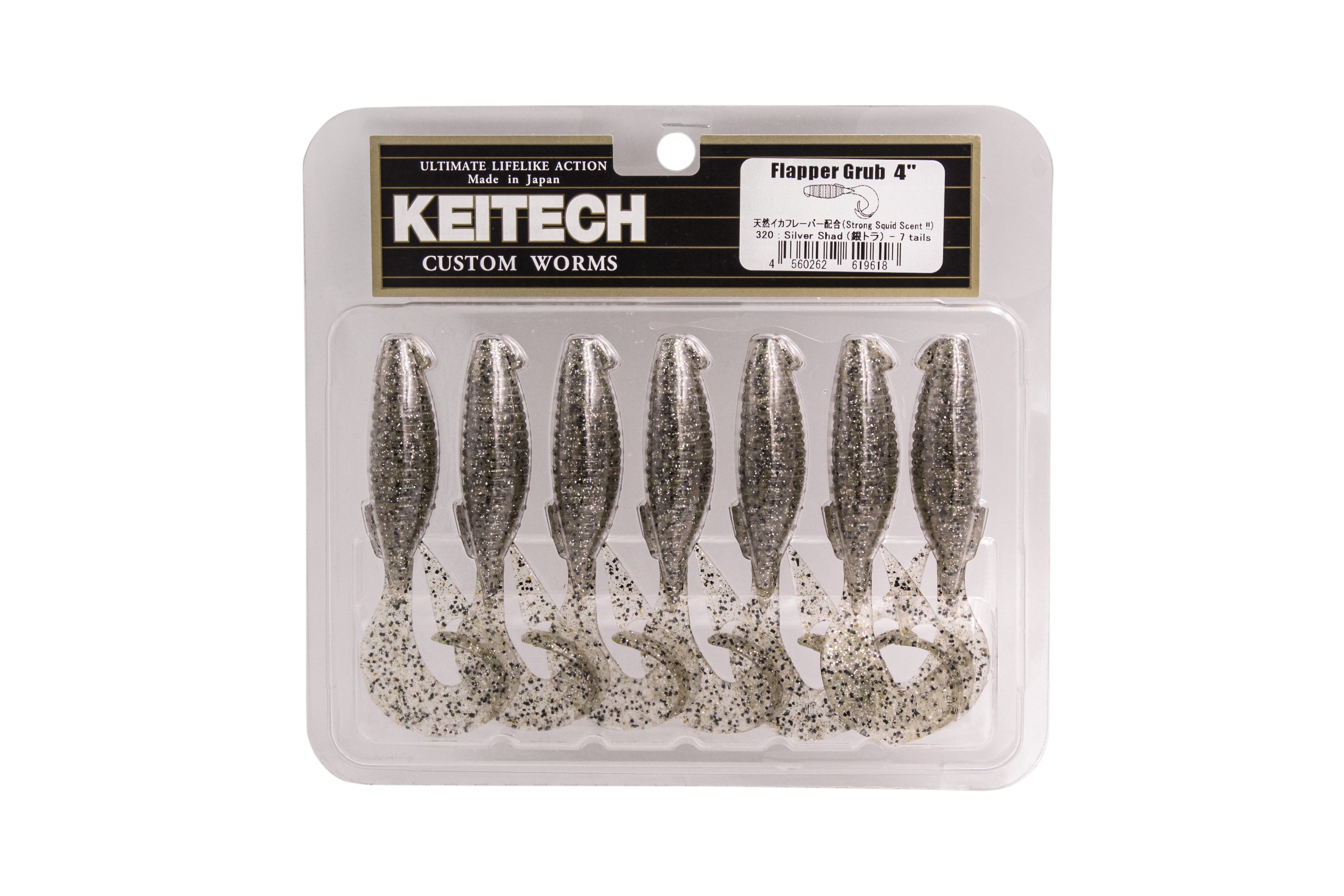 Приманка Keitech Flapper grub 4&quot; 320 silver shad - фото 1