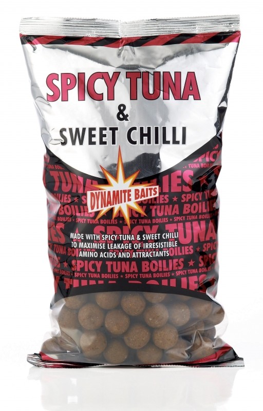 Бойлы тонуш.DYNAMITE BAITS 15мм Spicy Tuna & Sweet Chill - фото 1