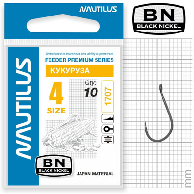 Крючок Nautilus Feeder кукуруза PF-1707BN №4 - фото 1