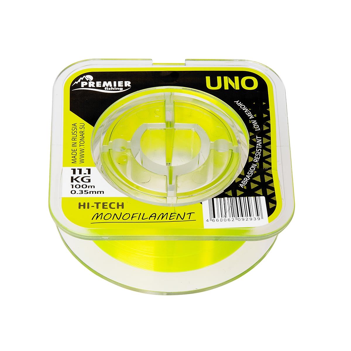 МП Леска UNO 0,35mm/100m F.Yellow Nylon PREMIER fishing (PR-U-Y-035-100) - фото 1