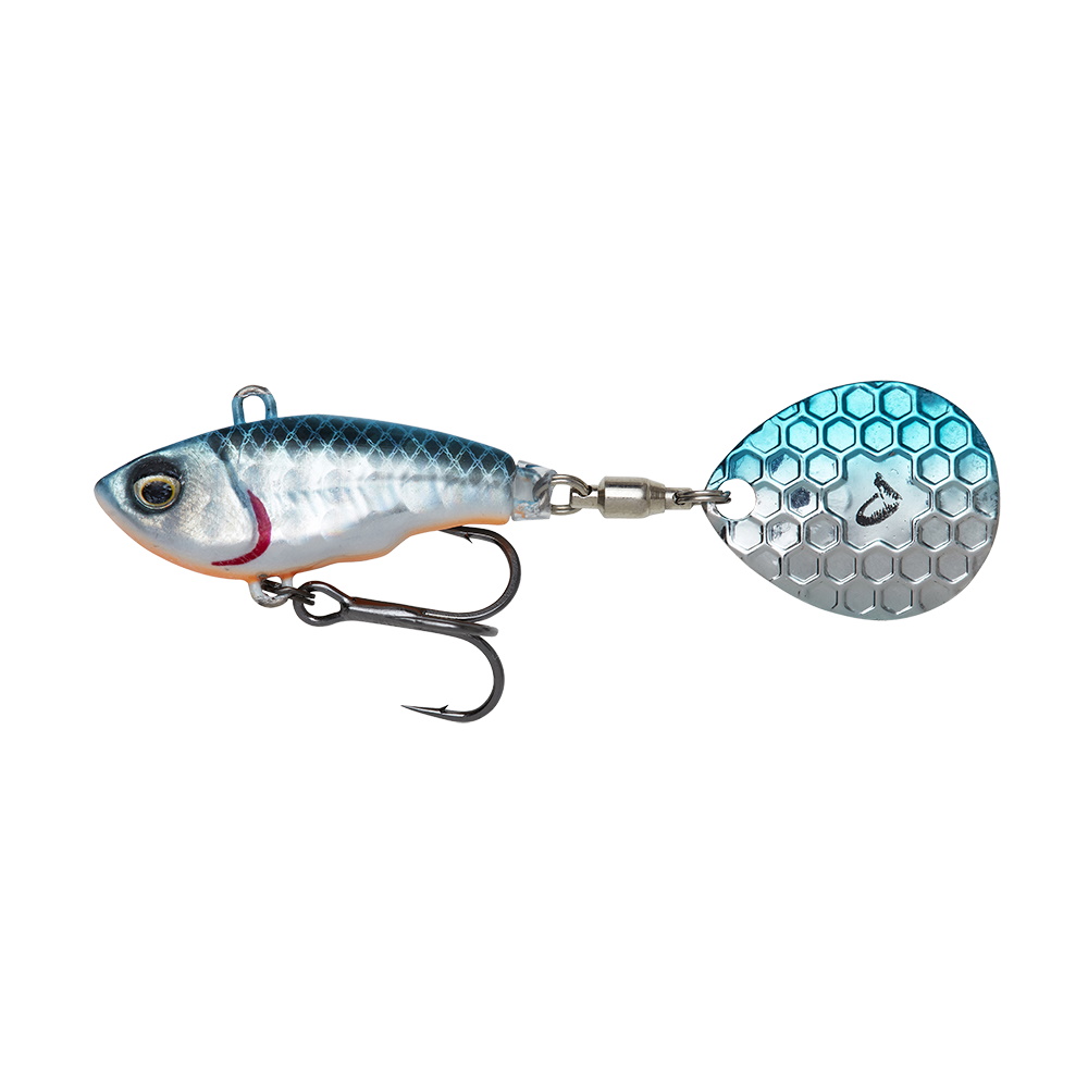 Тейл-спиннер Savage Gear Fat tail spin 6.5см 16гр Blue Silver - фото 1