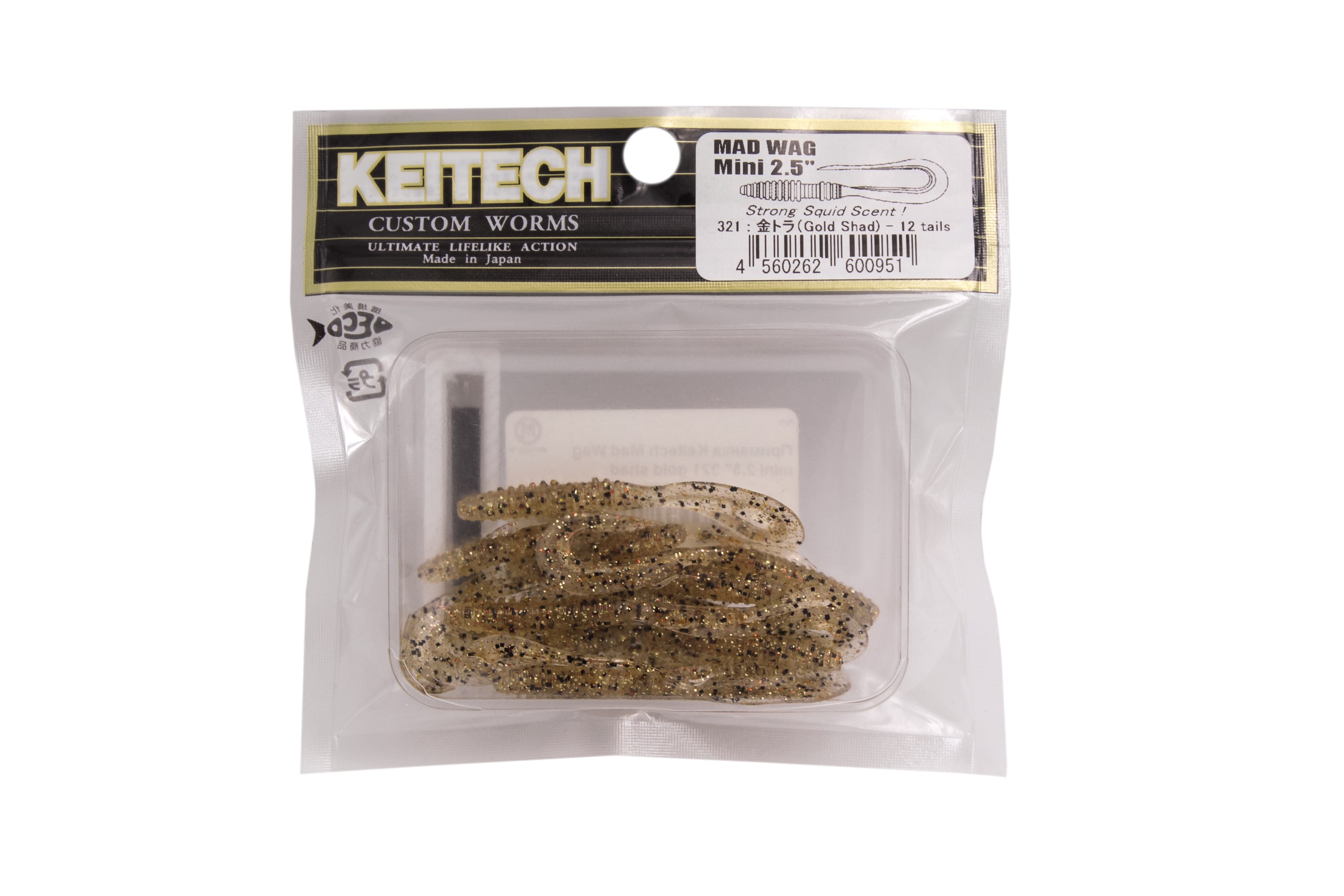 Приманка Keitech Mad Wag mini 2,5" 321 gold shad - фото 1