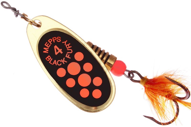 Блесна Mepps Black Fury Mouche №4 Gold/Orange - фото 1