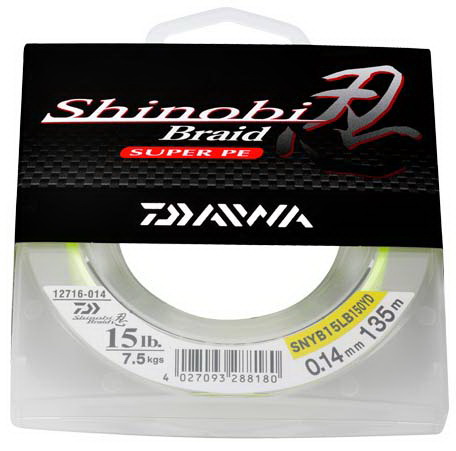 Шнур Daiwa Shinobi Braid Yellow 135m 0.14mm 15lb - фото 1