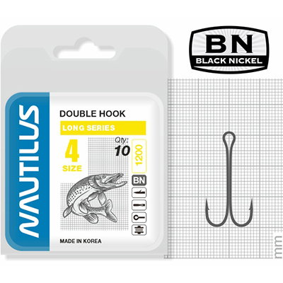 Крючок Nautilus Sting Double SSD 1200 №4 уп 10шт - фото 1