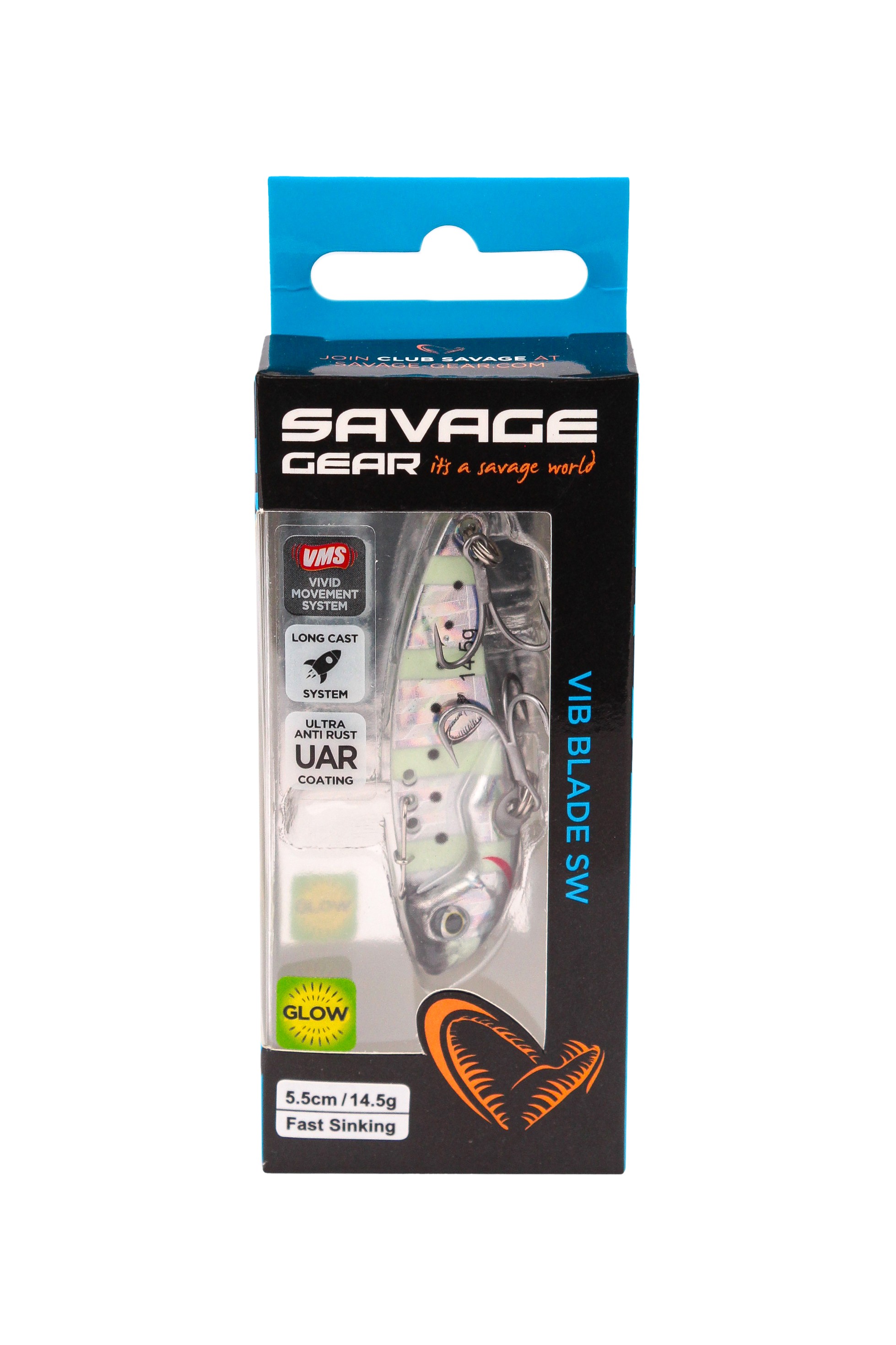 Блесна Savage Gear Vib blade SW 5,5см 14,5гр fast sinking zebra gрlow