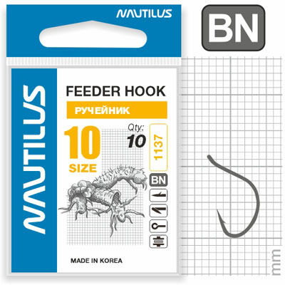 Крючок Nautilus Sting Feeder Фидер/ручейник S-1137BN  №10 - фото 1