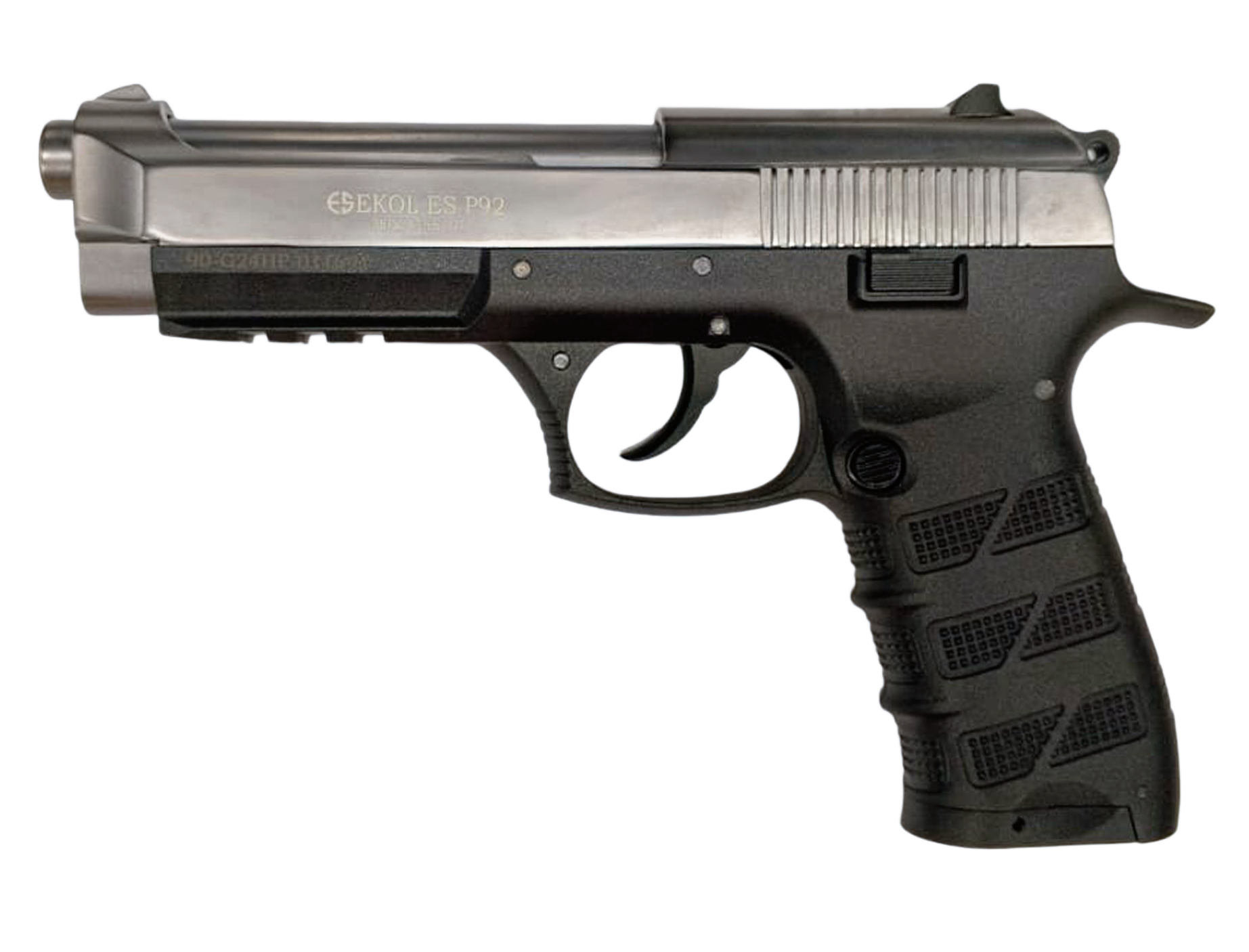 МП Пистолет Ekol ES P92 B Blowback fume 4,5мм никель - фото 1