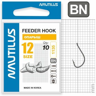 Крючок Nautilus Sting Feeder/опарыш S-1135BN  №12 - фото 1