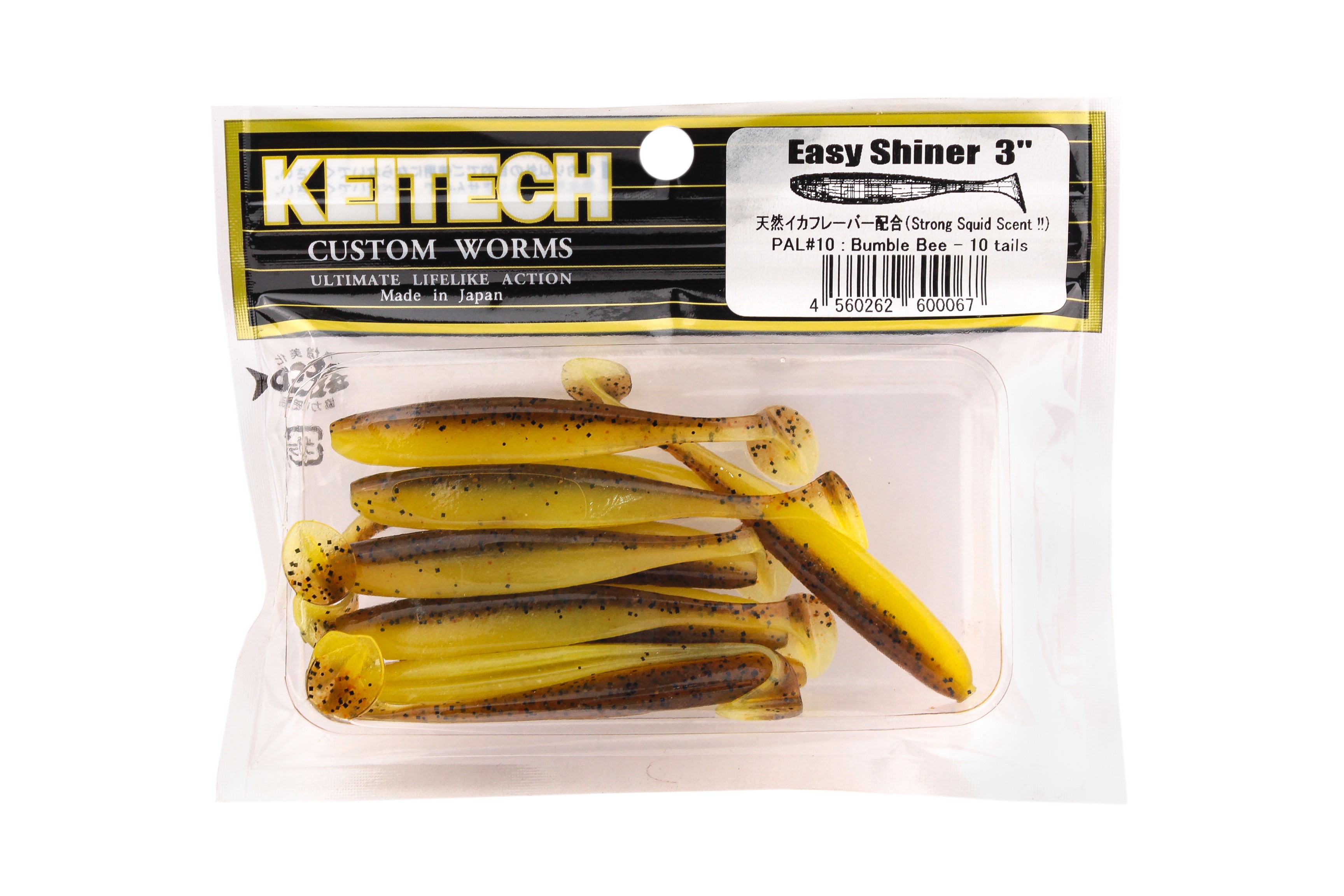 Приманка Keitech виброхвост Easy shiner 3" Pal 10 bumble bee - фото 1