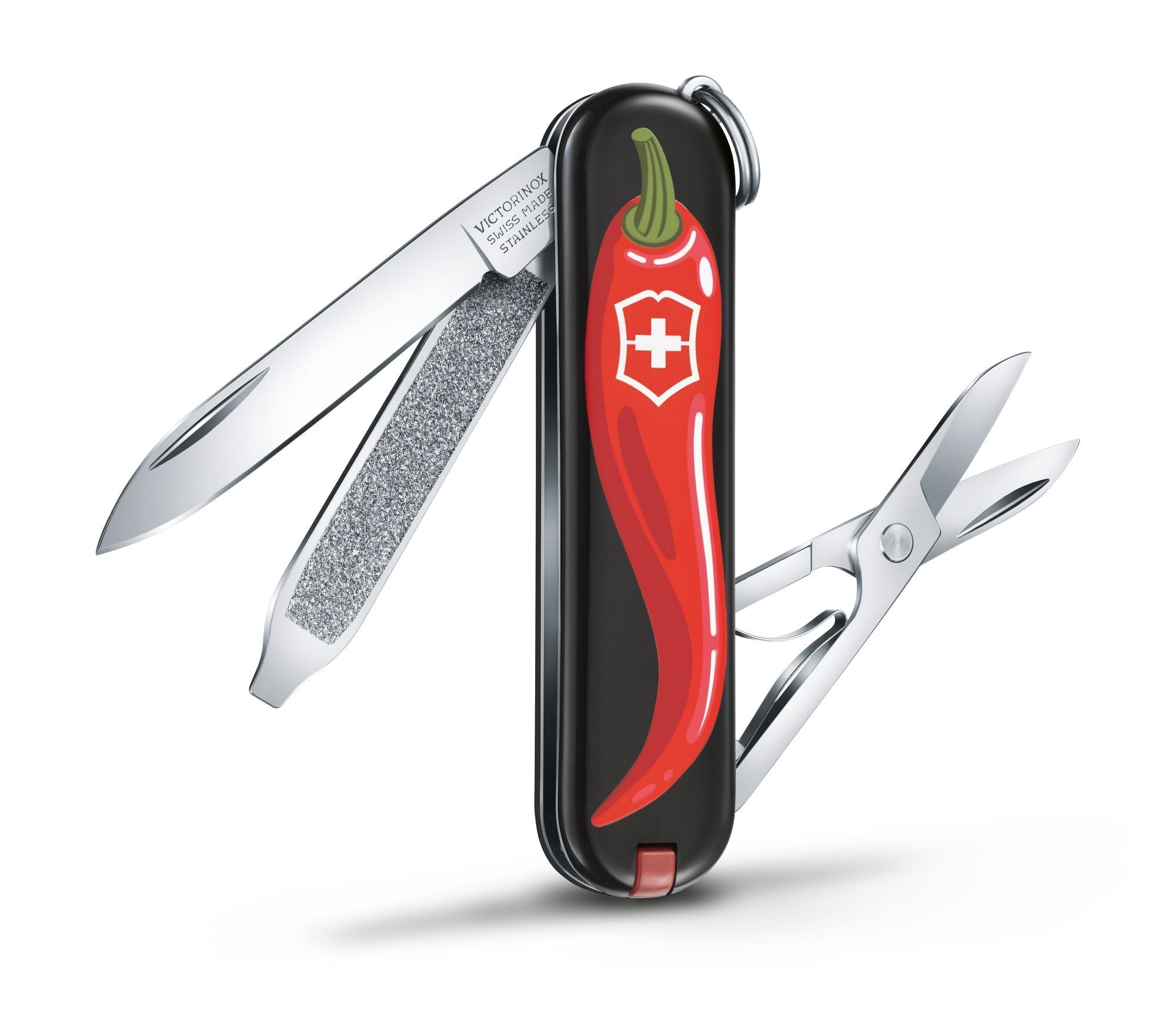 Нож Victorinox Classic Chili Peppers 58мм 7 функций черно-красный - фото 1