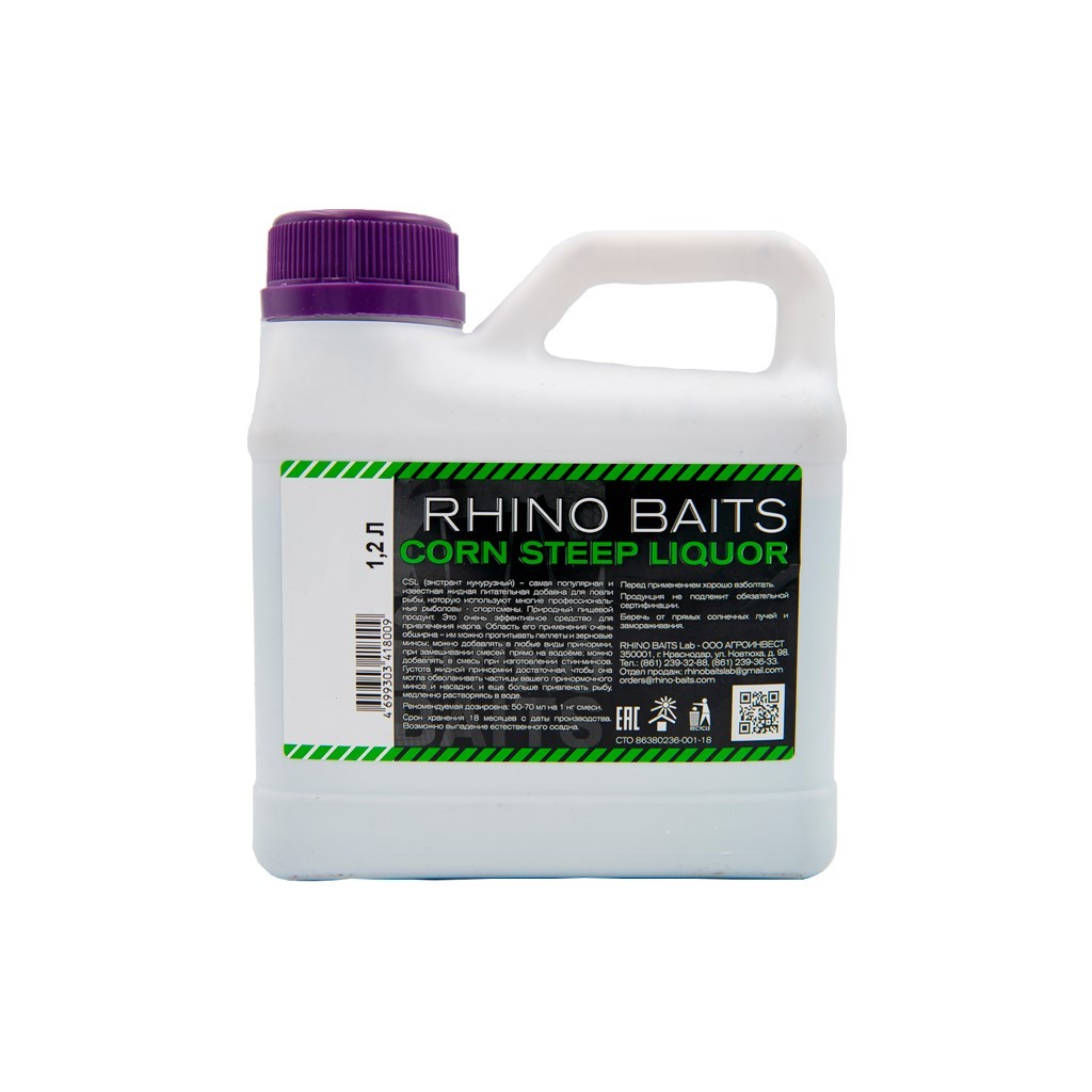 Ликвид Rhino Baits CSL corn steep liquor+Monster crab 1,2л - фото 1