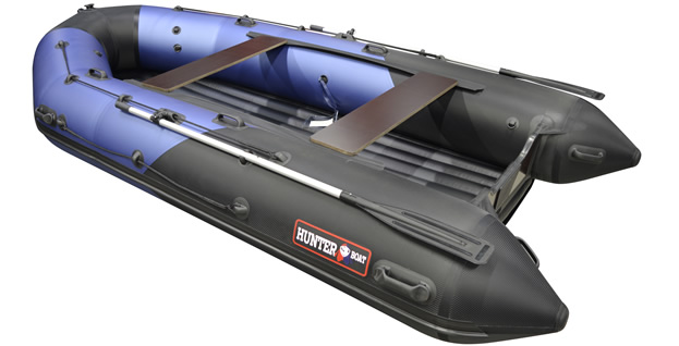 Лодка Хантер 400 Про Спорт new синий-карбон - фото 1