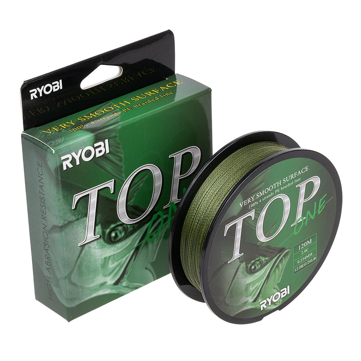 МП Шнур TOP PE4X-120M 2,0/d-0.234mm Dark green Ryobi - фото 1