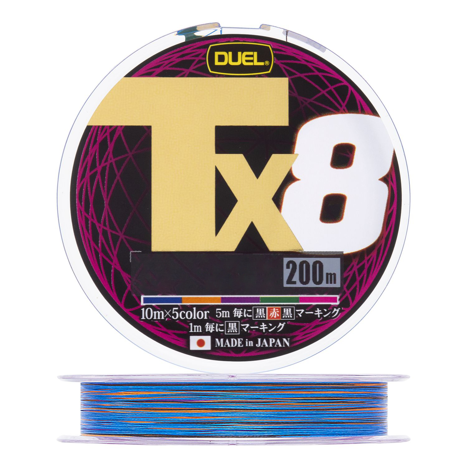 Шнур Yo-Zuri Duel PE Tx8 200м 5Color 1,2 0,19мм 12,2kg - фото 1