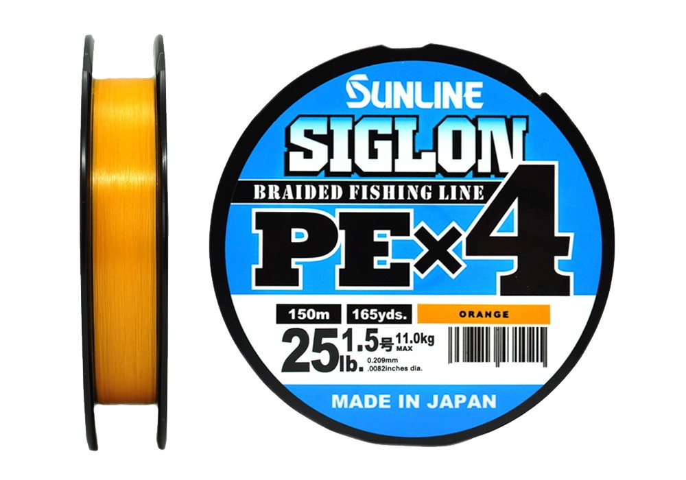 Шнур Sunline Siglon PEX4 1,5 25lb 150м Orange - фото 1