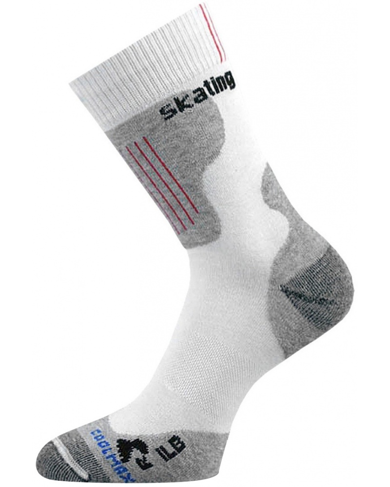 Носки Lasting ILB 001 coolmax+nylon белый с серыми вставками - фото 1