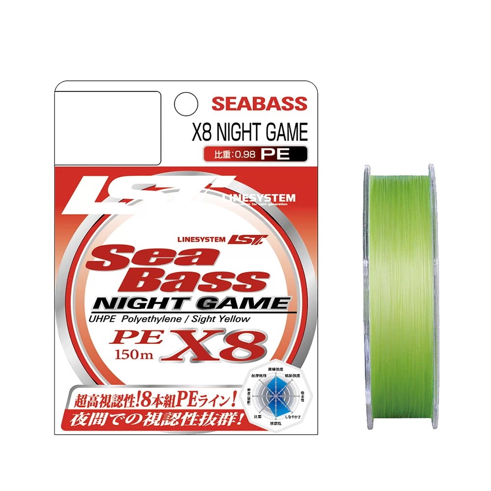 Шнур Linesystem Sea Bass X8 Night Game PE 1,2 150м silver - фото 1