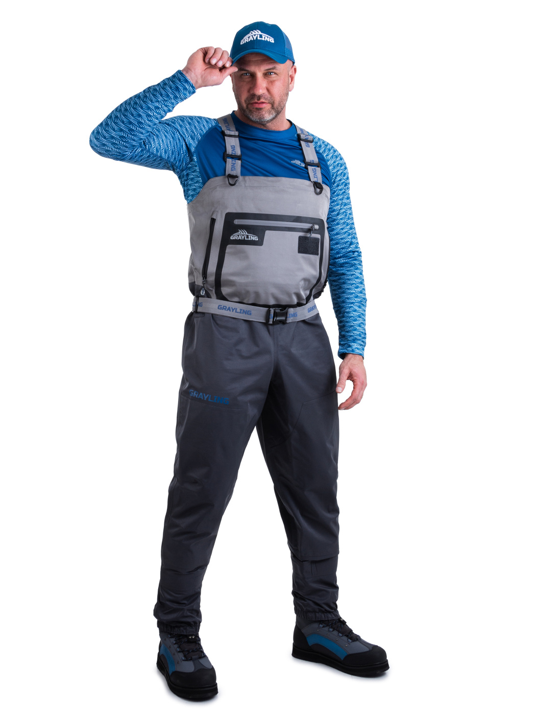 Вейдерсы Grayling Таймень для рыбалки GRWF3-001 серый/т.серый - фото 1