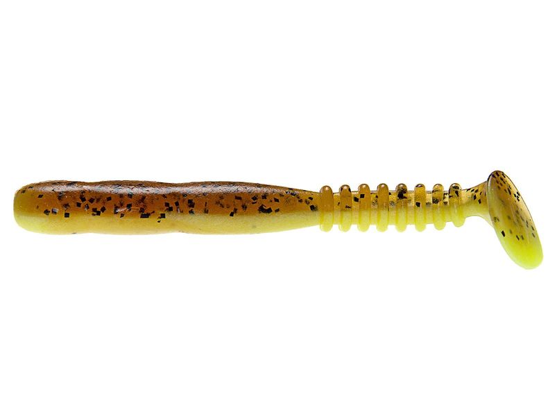 Приманка Reins 3.25" FAT Rockvibe Shad - Motoroil PP. / Chartreuse - фото 1
