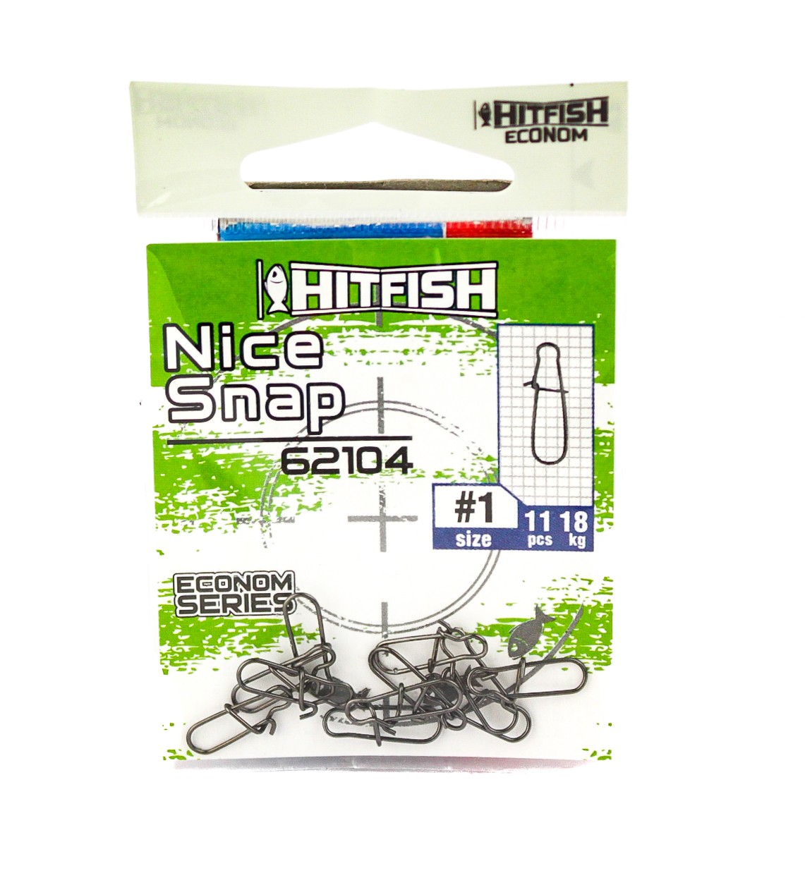 МП Застежка HITFISH Econom Series Nice snap 62104 -1 (18 kg) 11 pcs - фото 1