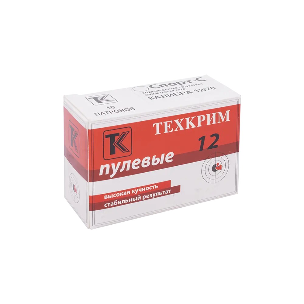 МП Патрон Техкрим 12/70 с пулей Спорт-С (в упаковке 10 шт.) (в коробке 240 шт.) - фото 1