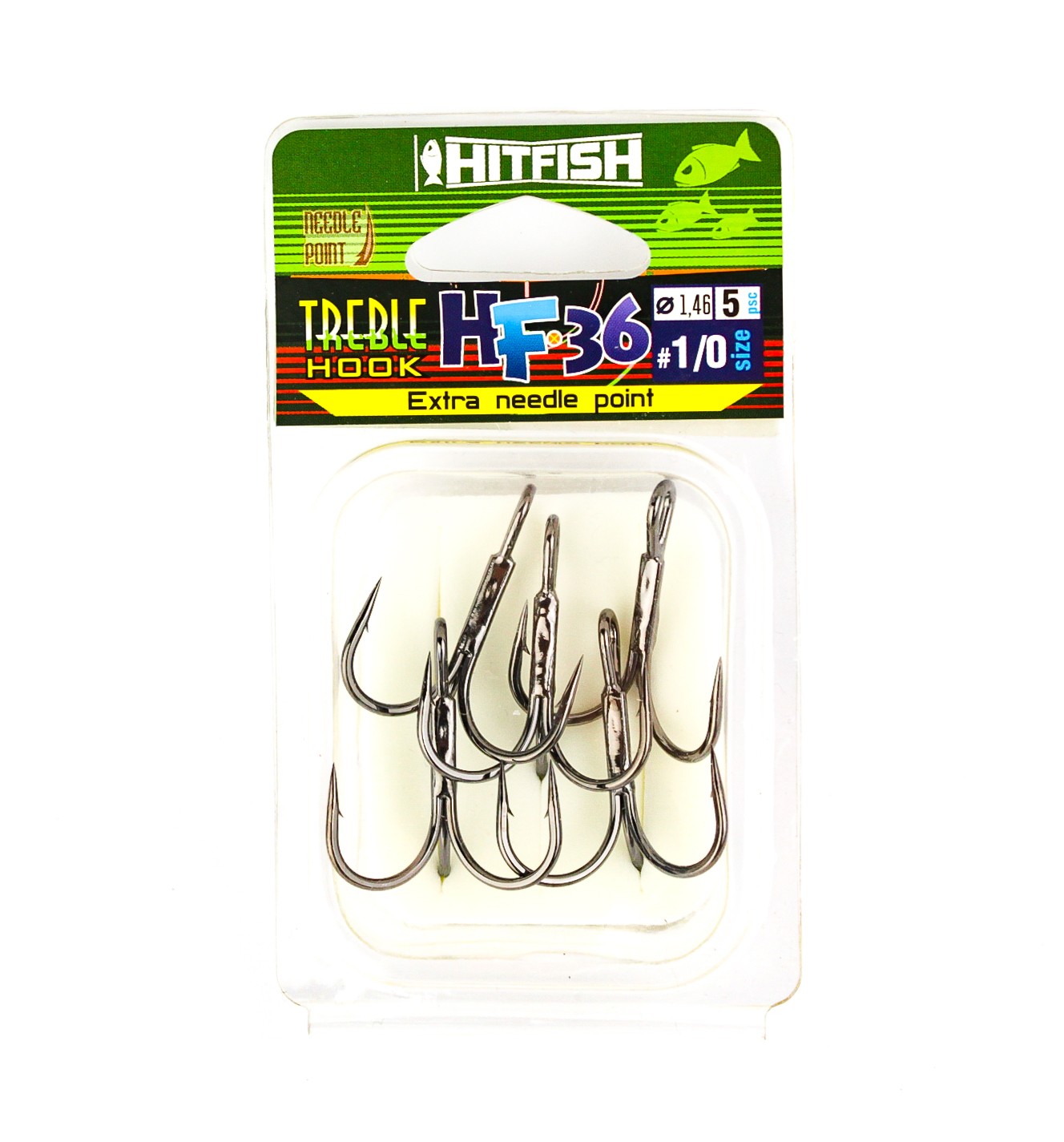 МП Тройной крючок HITFISH HF-36 Needle point # 1\0 (5 шт\уп) - фото 1