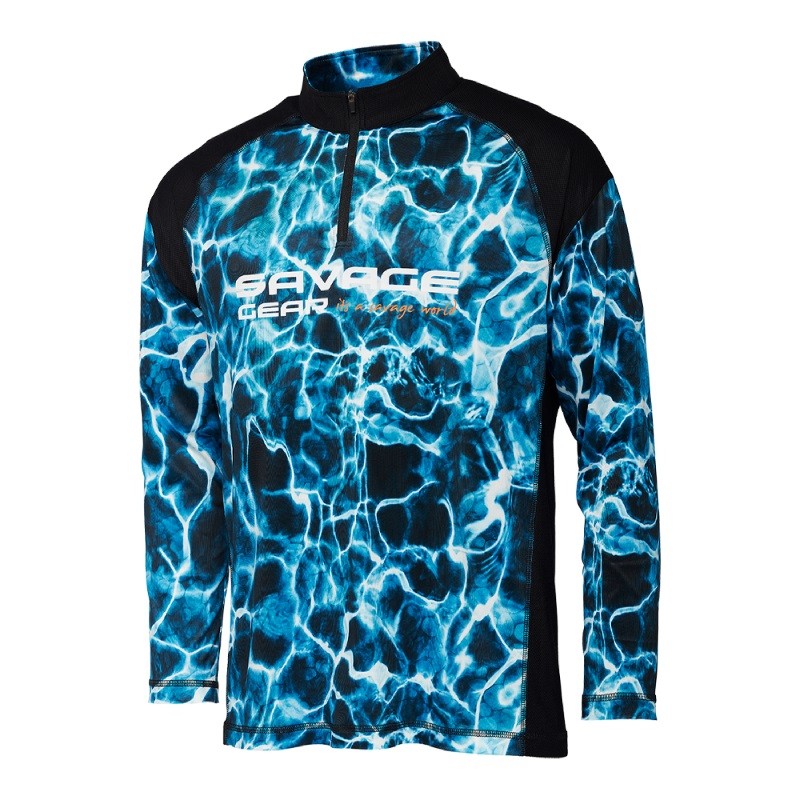 Джемпер Savage Gear Marine uv long sleeve tee sea blue - фото 1