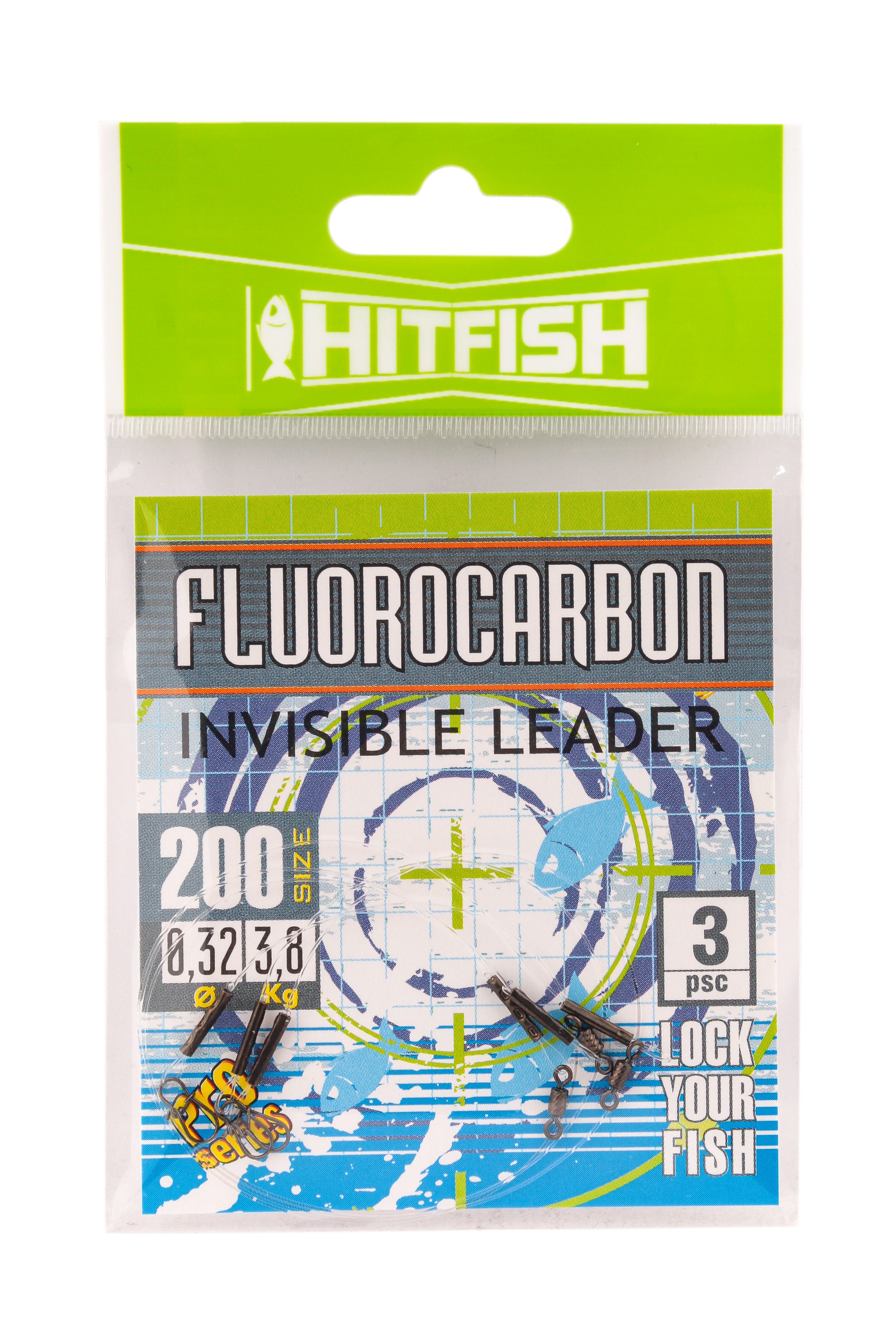 Поводок Hitfish Invisible leader флюорокарбон 200мм 3,8кг d 0,32 3шт