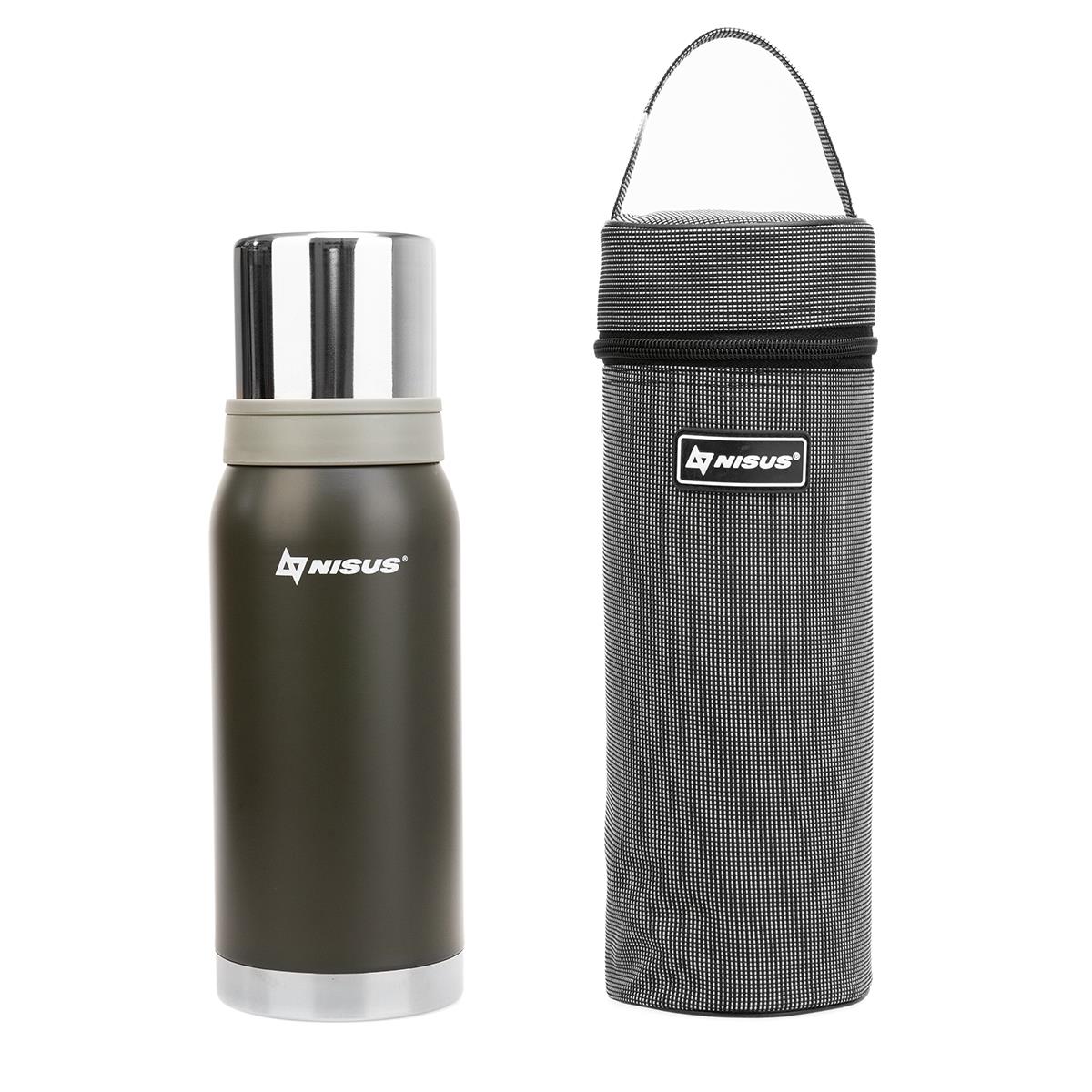 МП Термос (N-TM-039-KC) 1000ML (2 крышки-кружки, чехол) Nisus - фото 1